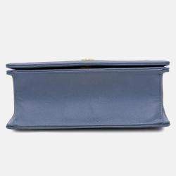 Dior Blue Small Grained Calfskin Diorama Flap