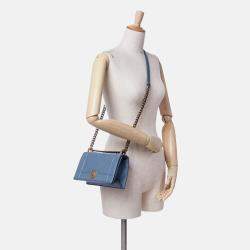 Dior Blue Small Grained Calfskin Diorama Flap