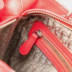 Dior Red Medium Lambskin Cannage Lady Dior