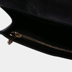 Dior Black Grained Calfskin Diorama Wallet on Chain