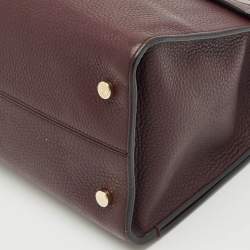 Dior Burgundy Leather Medium Diorever Top Handle Bag