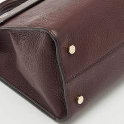 Dior Burgundy Leather Medium Diorever Top Handle Bag