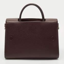 Dior Burgundy Leather Medium Diorever Top Handle Bag