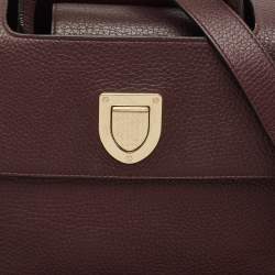 Dior Burgundy Leather Medium Diorever Top Handle Bag