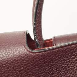 Dior Burgundy Leather Medium Diorever Top Handle Bag