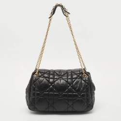 Dior Black Cannage Leather Milly La Foret Shoulder Bag