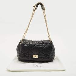 Dior Black Cannage Leather Milly La Foret Shoulder Bag
