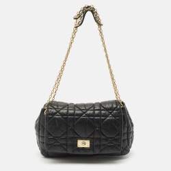 Dior Black Cannage Leather Milly La Foret Shoulder Bag