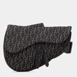 Dior Black Oblique Canvas Saddle Crossbody