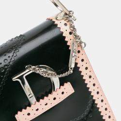 Dior Black/Pink Leather D'Trick Brogue Spectator Bag