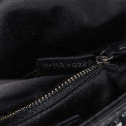 Dior Black Mini Satin Cannage Strass Crystal Embellished Lady Dior