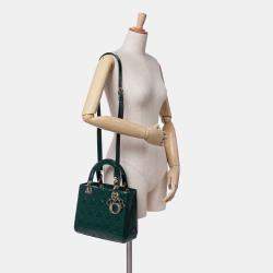 Dior Green Medium Patent Cannage Lady Dior
