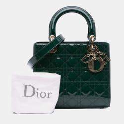 Dior Green Medium Patent Cannage Lady Dior