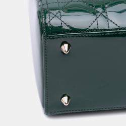 Dior Green Medium Patent Cannage Lady Dior