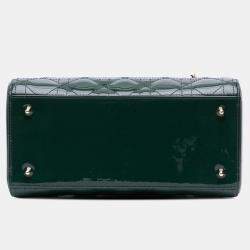 Dior Green Medium Patent Cannage Lady Dior
