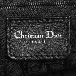 Dior Black Leather Crytal Hook Bowling Bag