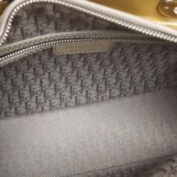 Pre Owned Dior Beige Cannage Patent Leather Large Lady Dior Tote