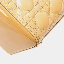 Dior Beige/Brown Large Patent Cannage Lady Dior