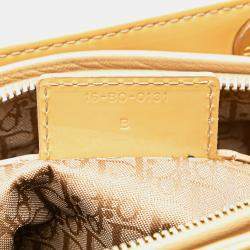 Dior Beige/Brown Large Patent Cannage Lady Dior