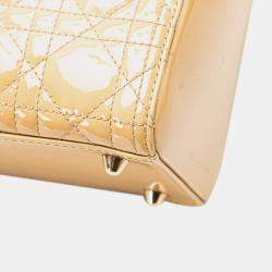 Dior Beige/Brown Large Patent Cannage Lady Dior