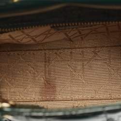 Pre Owned Dior Green Cannage Patent Leather Mini Lady Dior Tote