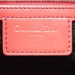 Dior Red Cannage Patent Leather Large Lady Dior Tote