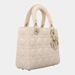 Dior Powder Pink Quilted Lambskin Leather Small Lady Dior Shoulder Bag