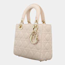 Dior Powder Pink Quilted Lambskin Leather Small Lady Dior Shoulder Bag