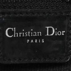 Dior Black Canvas Medium Lady Dior Tortoise Handle Tote