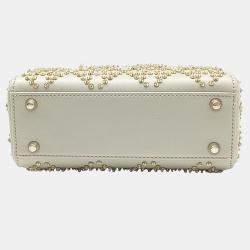 Dior Silver Leather Lady Bag Mini