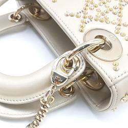 Dior Silver Leather Lady Bag Mini