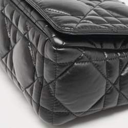 Dior Black Macrocannage Leather Medium Caro Shoulder Bag