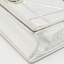 Dior Silver Leather Medium Diorama Shoulder Bag