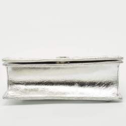 Dior Silver Leather Medium Diorama Shoulder Bag