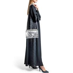Dior Silver Leather Medium Diorama Shoulder Bag
