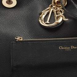 Dior Black Leather Large Diorissimo Shopper Tote