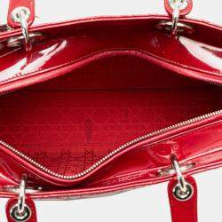 Dior Red Large Patent Cannage Lady Dior