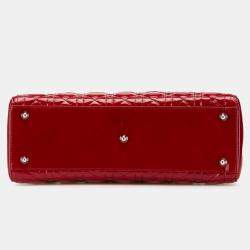 Dior Red Large Patent Cannage Lady Dior