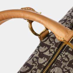 Pre Owned Christian Dior Canvas and Leather Trotter Duffle Handbag