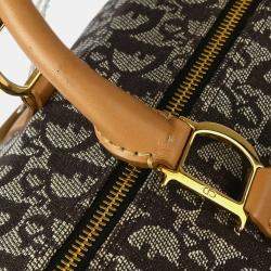 Pre Owned Christian Dior Canvas and Leather Trotter Duffle Handbag