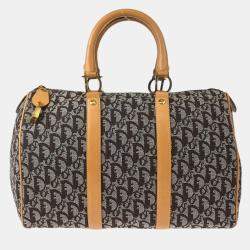 Pre Owned Christian Dior Canvas and Leather Trotter Duffle Handbag