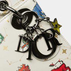 Dior White Calfskin Mini Pixel Zodiac Lady Dior