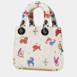 Dior White Calfskin Mini Pixel Zodiac Lady Dior