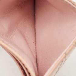 Pre Owned Dior Pink Cannage Patent Leather Lady Dior Card Holder