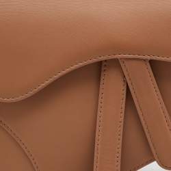 Dior Beige Leather Mini Saddle Bag