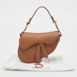 Dior Beige Leather Mini Saddle Bag