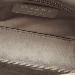 Pre Owned Dior Grey Cannage Satin Mini Beads Lady Dior Tote