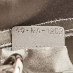 Pre Owned Dior Grey Cannage Satin Mini Beads Lady Dior Tote