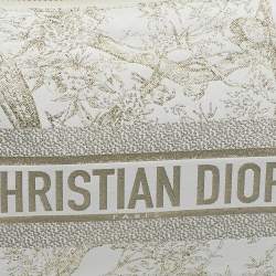 Dior White Fabric Toile de Jouy Medium Travel Nomad Pouch