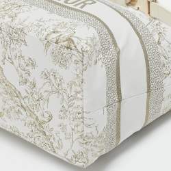 Dior White Fabric Toile de Jouy Medium Travel Nomad Pouch